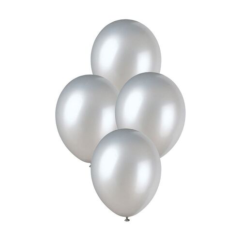 30cm Shimmering Silver Pearl Premium Balloons 50 Pack