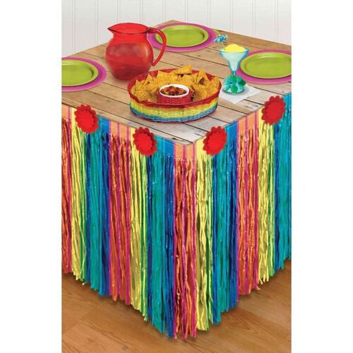 Fiesta Striped Paper Table Skirt