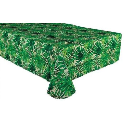 Island Palms Flannel-Backed Vinyl Tablecover - Oblong