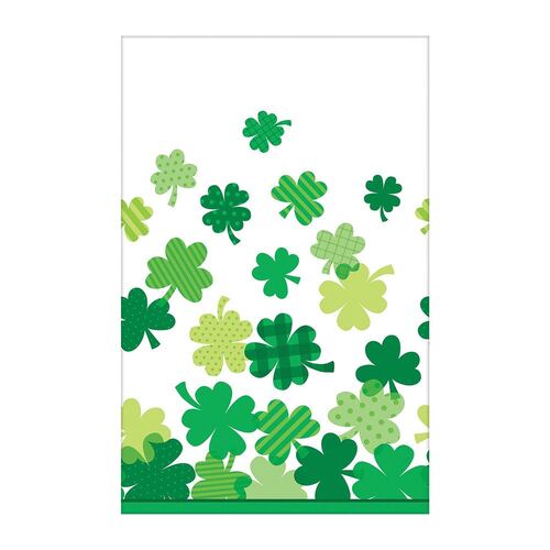 St Patrick's Day Blooming Shamrocks Plastic Tablecover