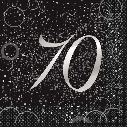 Glitz Silver Foil Stamped 70 Luncheon Napkins 2ply 16 Pack