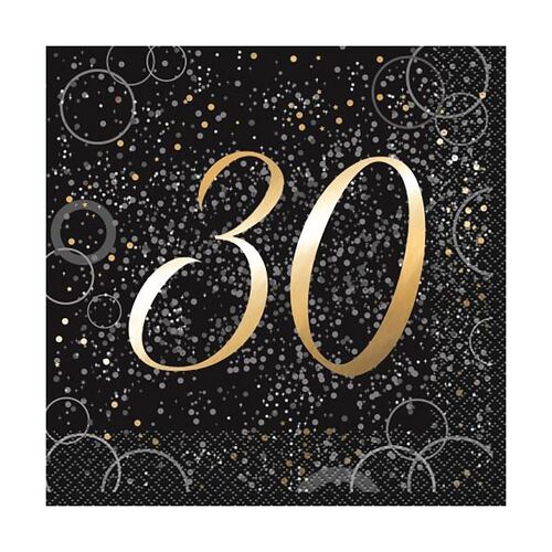 Glitz Gold Foil Stamped 30 Luncheon Napkins 2ply 16 Pack
