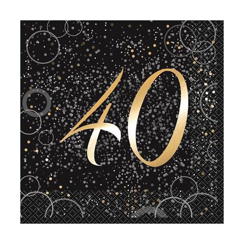 Glitz Gold Foil Stamped 40 Luncheon Napkins 2ply 16 Pack