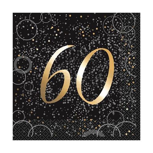 Glitz Gold Foil Stamped 60 Luncheon Napkins 2ply 16 Pack