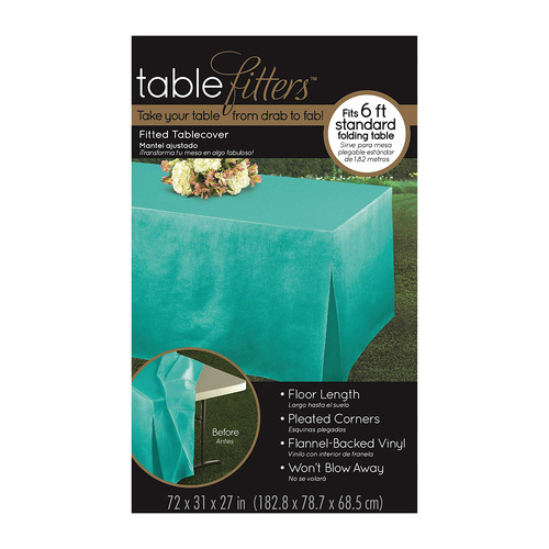 Tablefitters Flannel Backed Tablecover Robin's-egg Blue