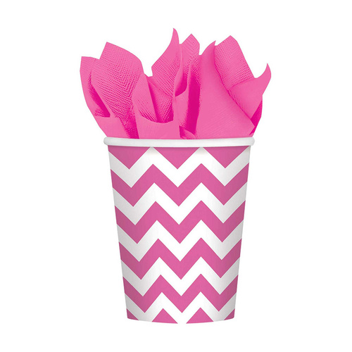 Chevron Paper Cups New Pink 266ml 8 Pack