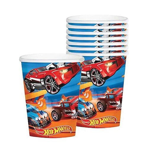 Hot Wheels Wild Racer Cups 266ml 8 Pack