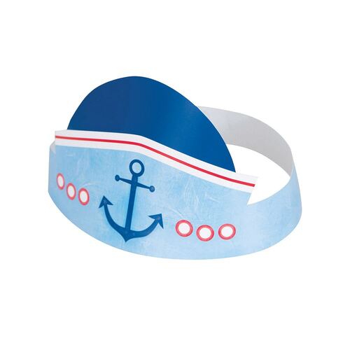 Nautical 1st Birthday Party Hats 6 Pack