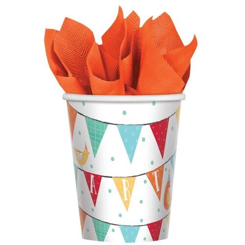 Barnyard Birthday Paper Cups 266ml 8 Pack