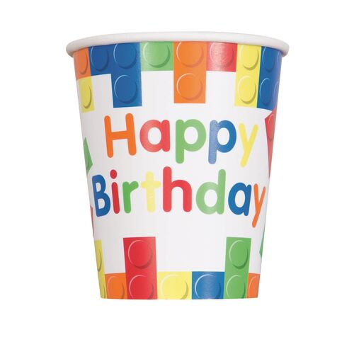 Building Blocks Paper Cups 8 Pack 270ml