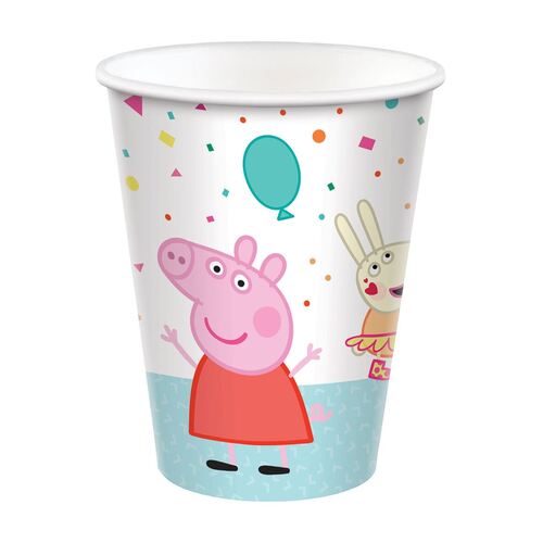 Peppa Pig Confetti Party Paper Cups 266ml 8 Pack