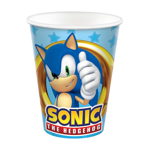 Sonic the Hedgehog Paper Cups 266ml 8 Pack