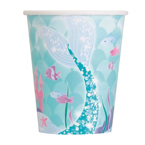 Mermaid Paper Cups 8 Pack 270ml