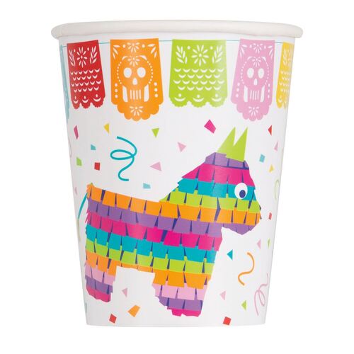 Mexican Fiesta Paper Cups 8 Pack 270ml