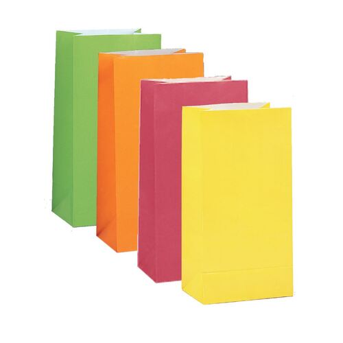 Paper Bags Neon Assorted 10 Pack
