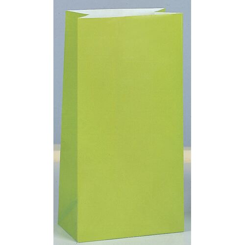 Paper Bags Lime Green 12 Pack