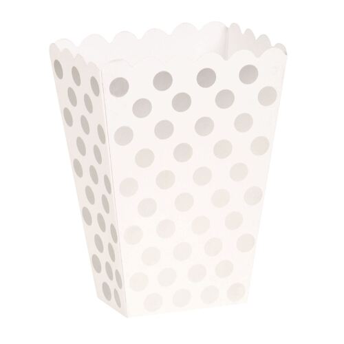 Dots Treat Boxes - Silver 8 Pack