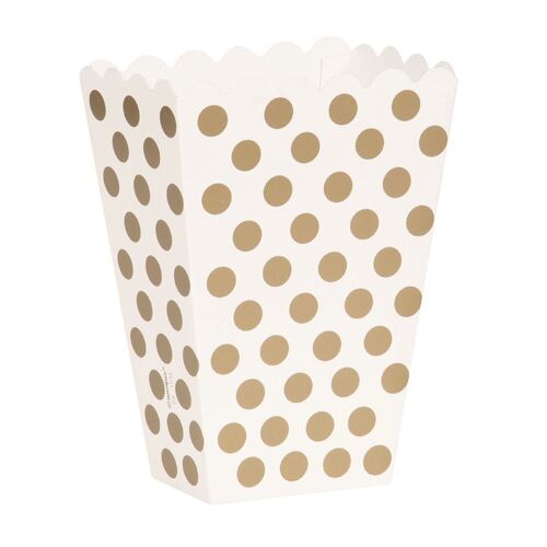 Dots Treat Boxes - Gold 8 Pack