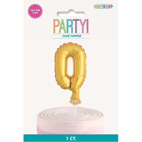 Gold Balloon Cake Topper "0" 12cm 