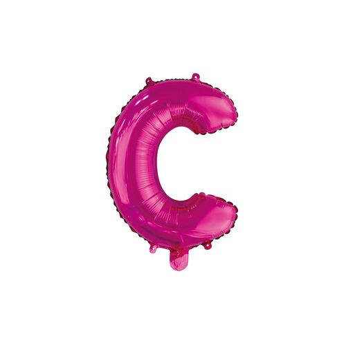 Hot Pink C Letter Foil Balloon 35cm