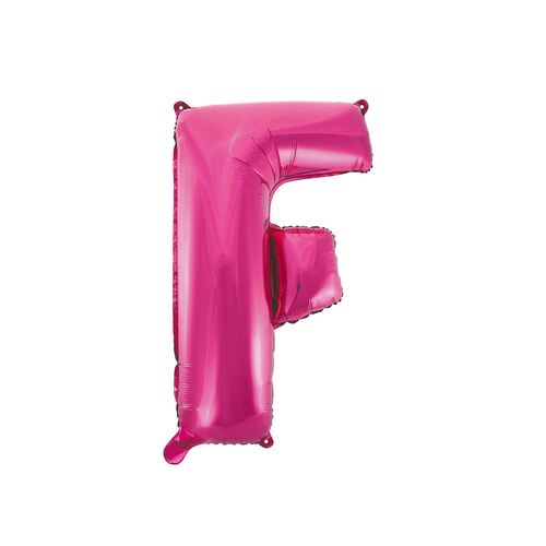 Hot Pink F Letter Foil Balloon 35cm