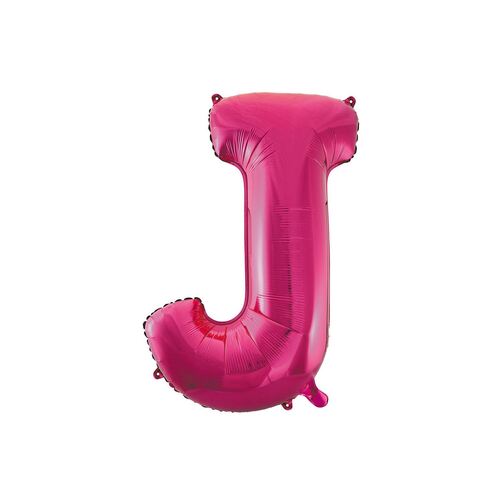 Hot Pink J Letter Foil Balloon 35cm