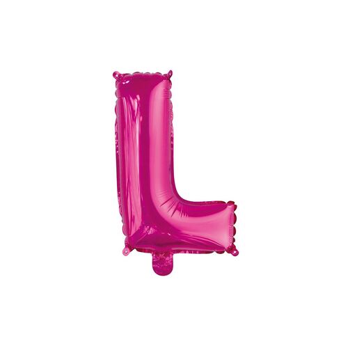 Hot Pink L Letter Foil Balloon 35cm