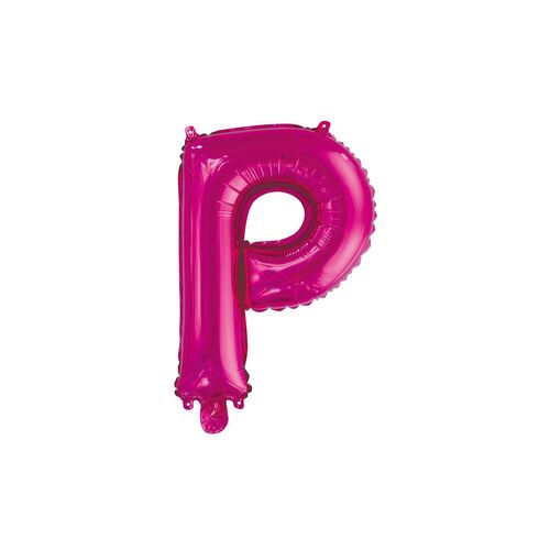 Hot Pink P Letter Foil Balloon 35cm
