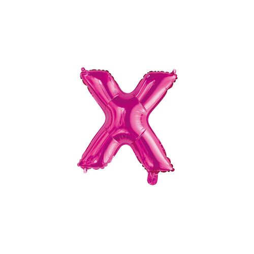 Hot Pink X Letter Foil Balloon 35cm