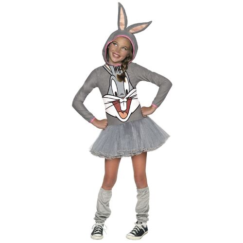 Bugs Bunny Girls Hooded Costume Child