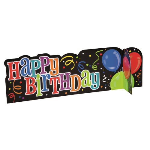 3D Happy Birthday Confetti Deluxe Centerpiece 35.5cm W x 11.5cm H