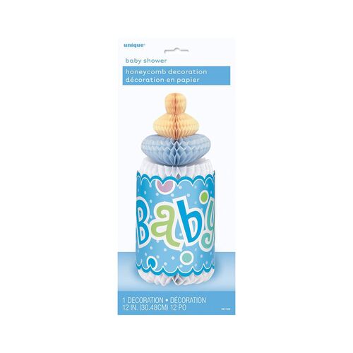 Blue Dots Baby Shower Bottle Honeycomb