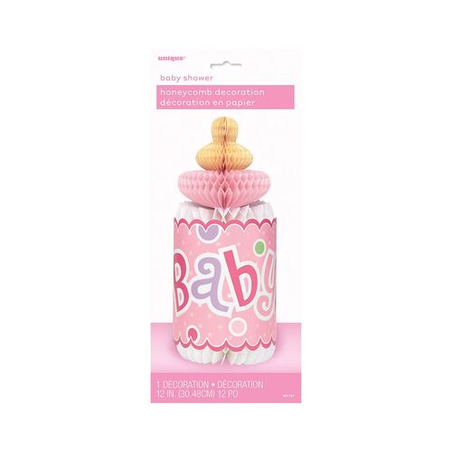 Pink Dots Baby Shower Bottle Honeycomb