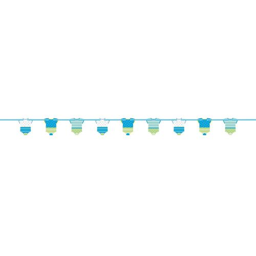 Blue Dots Baby Shower Cutout Banner 1.96m 