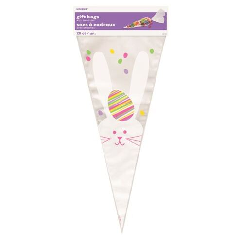 Bunny Cone Cello Bags 20 Pack