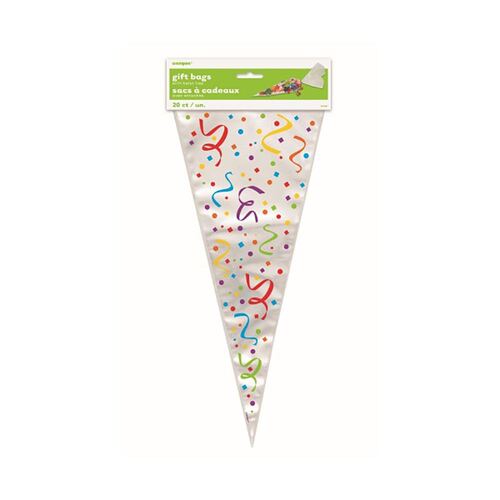 20 Cone Cello Bags - Confetti