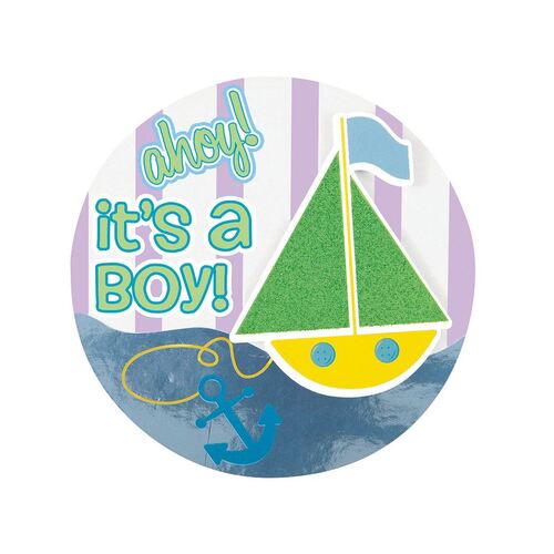 Its A Boy Sailboat Deluxe Badge