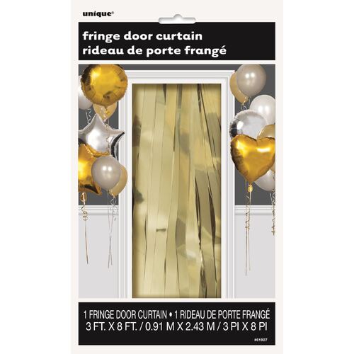 Fringe Door Curtain - Gold