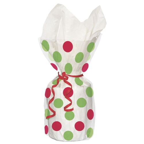 Dots 20 Cello Bags-Red + Green