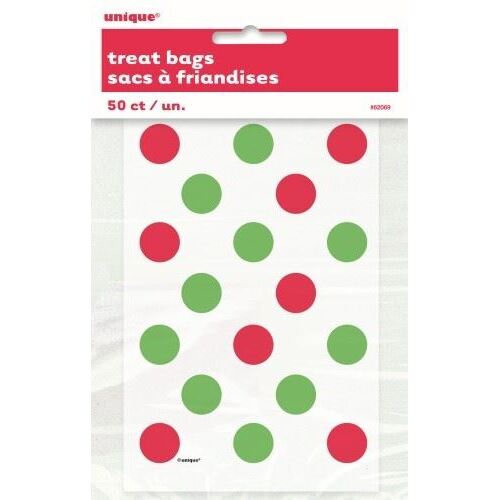 Dots 50 Treat Bags - Red+green