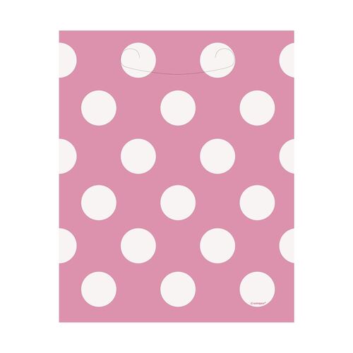 Dots Loot Bags 8 Pack - Pink