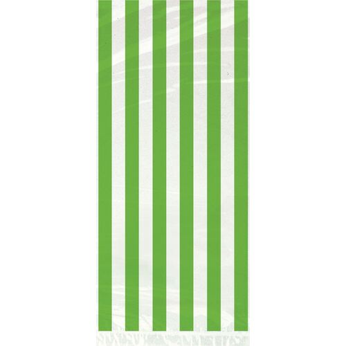 stripes 20 Cello Bags - Lime