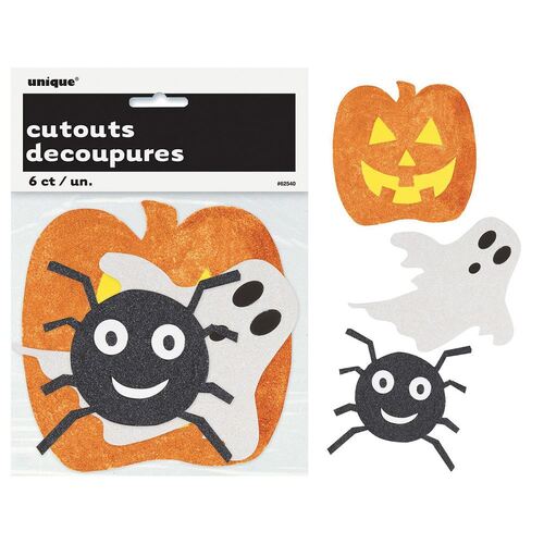 Halloween Mini Glitter Cutouts 6 Pack