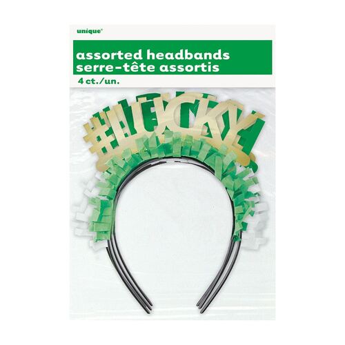 Assorted St Patrick's Day Foil Headbands 4 Pack