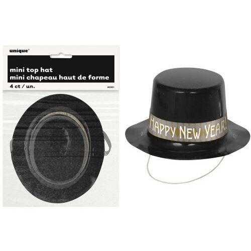 New Year Mini Top Hats 4 Pack
