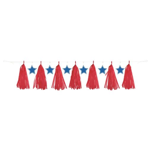 Red White Blue stars Tassel Garlands - 2.13M (7')