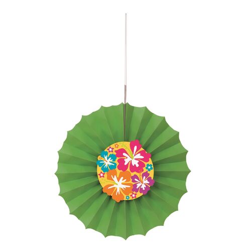 Luau Hibiscus Decor Fan