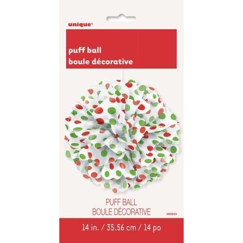 Puff Dots 36cm - Red+green