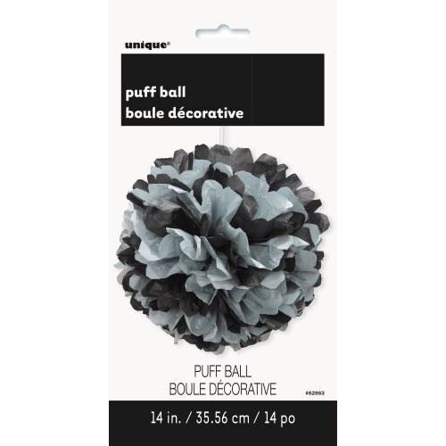 Puff Decor 36cm - Black+Silver