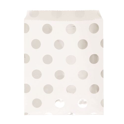 Silver Dot Treat Bags 8 Pack